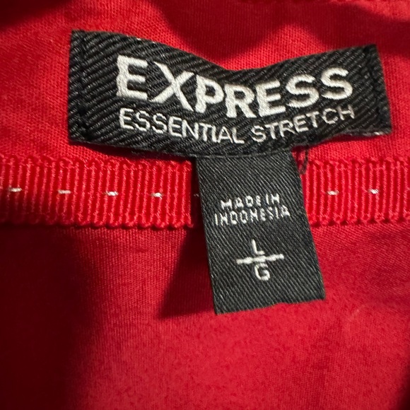 Express Essential Stretch Red Shirt.  Size Large - Picture 3 of 5